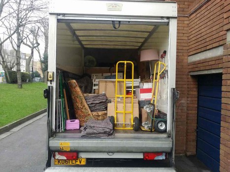 Man and van team preparing for a two-bedroom flat clearance in Thamesmead